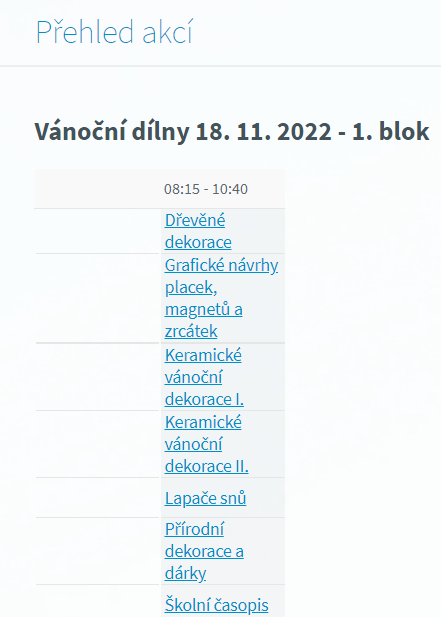 vd- přehled dílen vd- přehled dílen